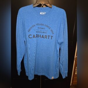 NWOT Carhartt Men's Blue Long Sleeve Shirt Medium Loose Fit
